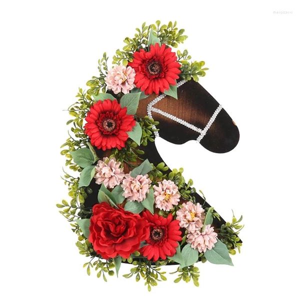Fleurs décoratives Oeil accrocheur tête en forme de couronne artificielle Couronne de vacances décorations de maison de fête décoration 1 pièce