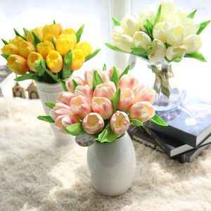 Fleurs décoratives usine directe holland mini pulip fleur fleur artificiel bouquet floral décoration décoration de mariage