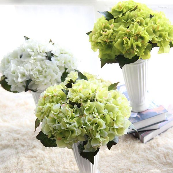 Vente directe d'usine de fleurs décoratives! Hortensia artificielle multicolore en soie, 2 pièces/lot, Vase de décoration de Table pour mariage