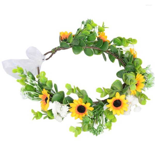 Fleurs décoratives fée couronne bandeaux cheveux fleur florale pour mariée en plastique fille Po coiffure accessoires filles