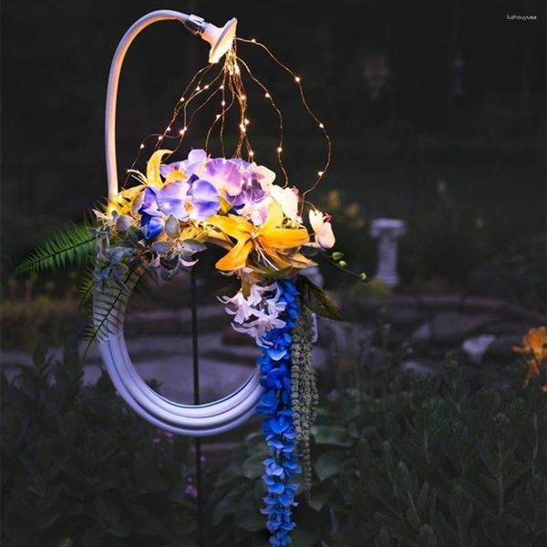 Flores decorativas Guirnalda de hadas Luz de noche Guirnalda Lámpara Jardín al aire libre Puerta principal de la boda