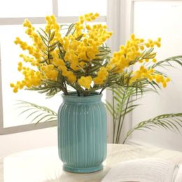 Fleurs décoratives fausses acacia en jaune artificiel mimosa spray cerise branche de fruits de mariage de la table de mariage de la table de maison de la table de maison