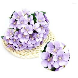 Fleurs décoratives Fake Plem Flower Simulation Begonia Wedding Silk 5 Fork Hortengea Home Decoration Soft Decoration Bouquet