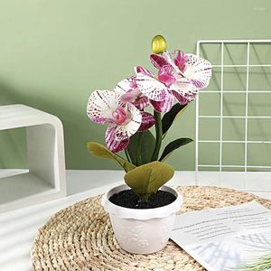 Fleurs décoratives faux bonsaï plante simulée en pot orchidée papillon Vibrant fleur de Simulation réaliste pour le bureau à domicile