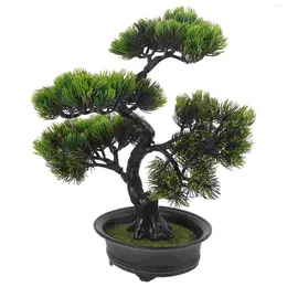 Flores decorativas Bonsai falso Árbol Decoraciones verdes Canción de bienvenida Plantas artificiales Abs Pequeño al aire libre