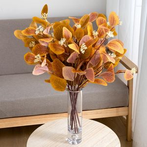 Decoratieve bloemen nep takken lange tak pijl blad kunstmatige eucalyptus plant zijden tafel vaasdecoratie tuin huis feestje bruiloft