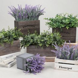 Decoratieve bloemen nep eucalyptus lavendel plant pot kunstmatige bloem simulatie zijden huisdecor bruiloft mariage tuinkamer