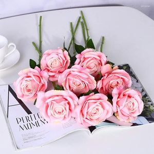 Decoratieve bloemen Fake Flower Artificial Rose Flanel Bouquet Single Head Bunch For Wedding Decoration Home