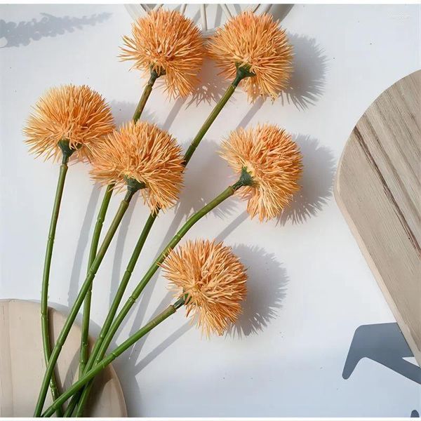 Fleurs décoratives fausse fleur Orange pissenlit ampoule pour plante verte décoration de mariage bricolage artisanat salon décor à la maison artificielle