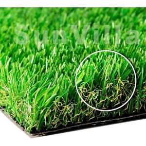 Fleurs décoratives Fake Grass Carpet Plantes de gazon artificiel en plein air pour décoration MAT VERT SYNTHÉTIQUE PLANT