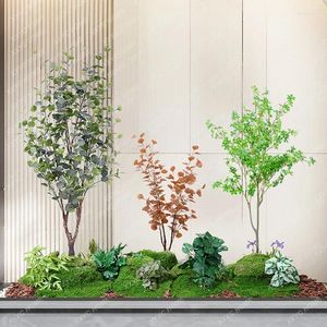Fleurs décoratives fausses plantes vertes, décoration de salon, sol bionique, aménagement paysager intérieur, arbre d'ambiance