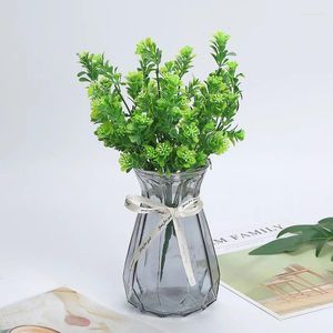 Decoratieve Bloemen Nep GreenPlants Groen Ingemaakte Partitie Hek Plastic Waterplant 7 Vork Simulatie Milan Gras Voor Home Decor