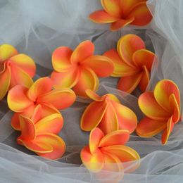 Fleurs décoratives fausses orange frangipani plumerias naturels réel tactile fleur de plage têtes de fleur bricolage décoration décoration florale décors