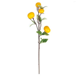 Fleurs décoratives fausses branches de fruits orange