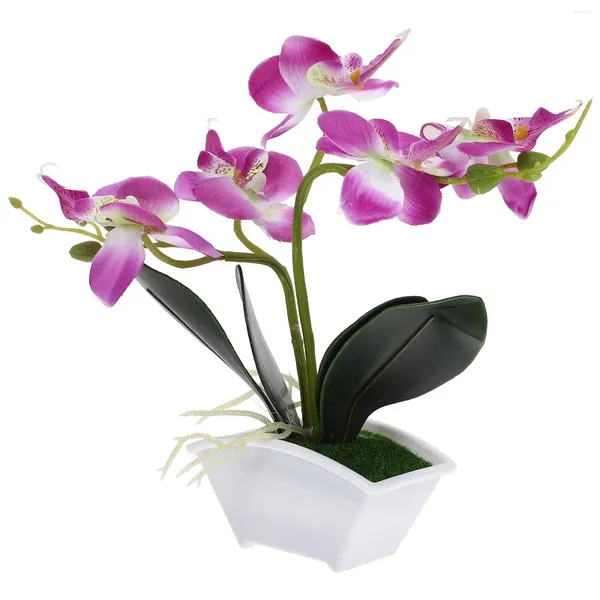 Fleurs décoratives fausses orchidées plantes en plastique phalaenopsis artificiel de la salle de bain de décoration de soie