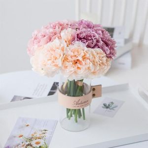 Decoratieve bloemen nep roze paarse pioen bloem bruiloft decoraties bruids boeket huis herfst decor feest tuin kunstmatig