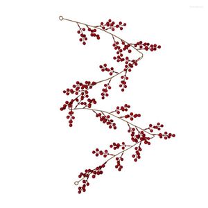 Fleurs décoratives fausse plante artificielle baie rouge guirlande Simulation canne de noël décoration de la maison 1 pièces porte de fête de mariage