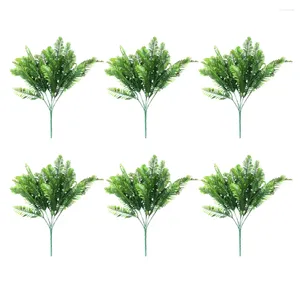 Fleurs décoratives fausse plante fougère Simulation branche feuilles de buisson fond à sept branches 6 pièces 35 cm fougères artificielles jardin mariage