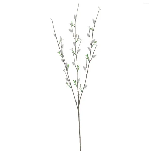Fleurs décoratives fausse plante Imitation Silver Willow Branche 3-volumes de salon de style européen Décoration Plantes artificielles et vertes