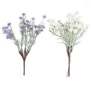 Flores decorativas, plantas falsas, lavanda de plástico, adornos navideños de Año Nuevo, jarrones para el hogar, jardín, césped, boda, Artificial