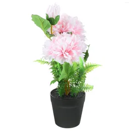 Fiori decorativi Piante finte in vaso Bonsai Desktop Decorazioni per fiori artificiali Piante in vaso Finto peonia