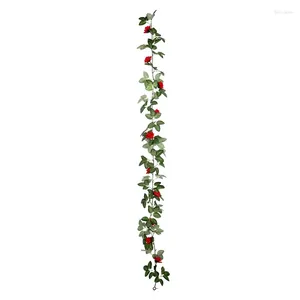 Fleurs décoratives-fausses plantes de vigne roses, fleurs artificielles suspendues, lierre, maison, bureau, fête de mariage, décor d'arc de jardin