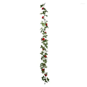 Fleurs décoratives fausses plantes de vigne Rose fleur artificielle suspendus lierre maison El bureau fête de mariage décor d'arc de jardin