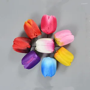 Fleurs décoratives fausses tulipes têtes d'année de vacances cadeaux panneaux muraux couronne de chambre maison bricolage décor décoration anniversaire de mariage décoration