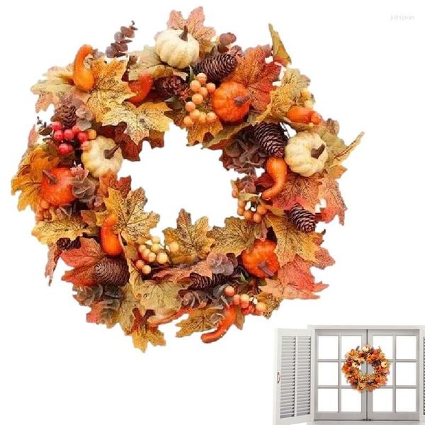 Fleurs décoratives automne porte guirlande couronnes de récolte pour l'automne élégant et coloré murs artificiels fenêtre salon