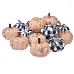 Decoratieve bloemen herfstoogst decor prop 8pcs kunstmatige pompoenen herfst ornamenten Halloween jurlap pumpkin thanksgiving banket huis