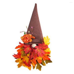 Couronne de fleurs décoratives pour chapeau d'automne, guirlande de Festival de récolte, porte murale suspendue, décoration de cour de Thanksgiving d'automne pour la maison