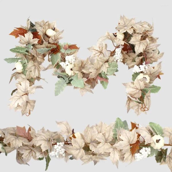 Flores Decorativas Otoño Arce Blanco Vid Follaje De Fácil Cuidado Diseño Único Ratán Para Acción De Gracias Halloween Otoño