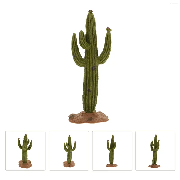 Flores decorativas Falso Cactus Desierto Verde Modelo Mini Escritorio Casa de Muñecas Adornos de Jardín Decoración de Mesa de Pvc