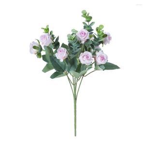 Fleurs décoratives Fantaisie Artificielle Rose Belle Simulation d'arrangement floral de fausse fleur en soie fraîche