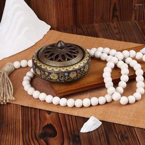 Guirlande de perles de bois de 100cm, fleurs décoratives, perles de ferme, avec glands, décoration murale, rustique, pays Boho, grande prière suspendue Q3O6