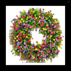 Couronne de fleurs décoratives de ferme colorée, ornement suspendu de printemps, Durable et Stable, magnifique artificiel, 40x40cm