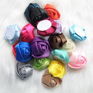 Decoratieve bloemen mode 10 pc's hoofdband satijn lint handleiding diy stof bloem rozen haar accessoires kunstmatige kleding kransen