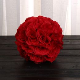 Decoratieve bloemen mode 8 "(20 cm) rode kleur kunstmatige kuskussen pomander rose bouquet diy bruiloft feest decoratie hanger