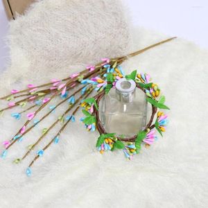 Couronne de bougies décoratives à la mode, guirlande de pâques écologique, feuilles vertes, pièce maîtresse de mariage rustique, œuf