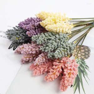 Fleurs décoratives Fashion Simulation Mousse blé plantes artificielles Bouquet Fake Flower Pographing Proping Desktop Decoration
