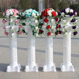Flores decorativas Accesorios de boda de moda Columnas romanas Pilares de plástico blanco Maceta Camino Soporte de plomo Fiesta Evento