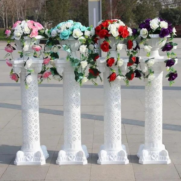 Fleurs décoratives, accessoires de mariage à la mode, colonnes romaines, piliers en plastique blanc, Pot de fleur, support de plomb de route, événement de fête