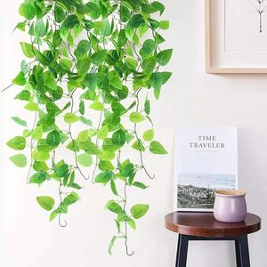 Decoratieve bloemen Faux hang groen kunstmatige plant nephangende varen voor muur thuiskamer buiten decor