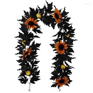 Decoratieve bloemen Faux Hangende wijnstok Zonnebloem Halloween Rattan Thanksgiving Festival Decoratie Wikkelende bloem