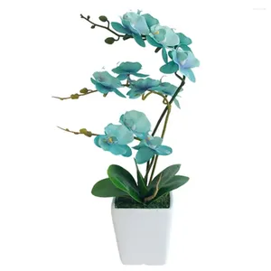 Fleurs décoratives fausse plante en pot 15 pouces en soie artificielle phalaenopsis orchidées de fleurs arrangements pour la pièce maîtresse de la pièce maîtresse décor