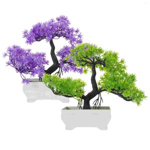 Fleurs décoratives fausses plantes en pot Simulation bienvenue pin bibliothèque étagère bonsaï artificiel réaliste