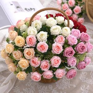 Bouquet de fausses roses décoratives, belle Simulation de fleur écologique, pièce maîtresse de mariage, fausses plantes, accessoires de fête