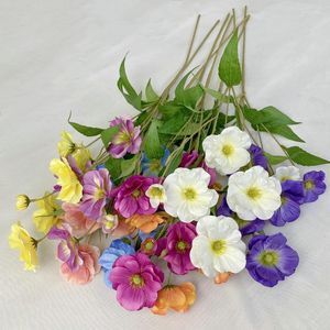 Fleurs décoratives Faux Soie Papillon Mariage Floral Pensée Artificielle Maison Festival Jardin Décoration Blanc Violet Rose Imitation Fleur