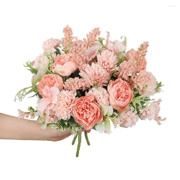 Fleurs décoratives fausse floraison de soie embellissant la rose imitée fraîche glaçage 7 têtes Simulation fantaisie bouquet vintage