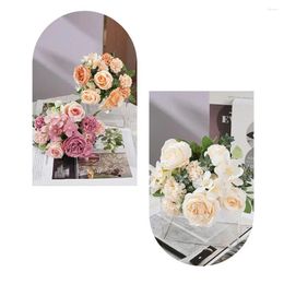 Fleurs décoratives fausse fleur en soie Simulation réaliste pétale bouclé pivoine couleur vibrante faible entretien accessoires de photographie pour la maison